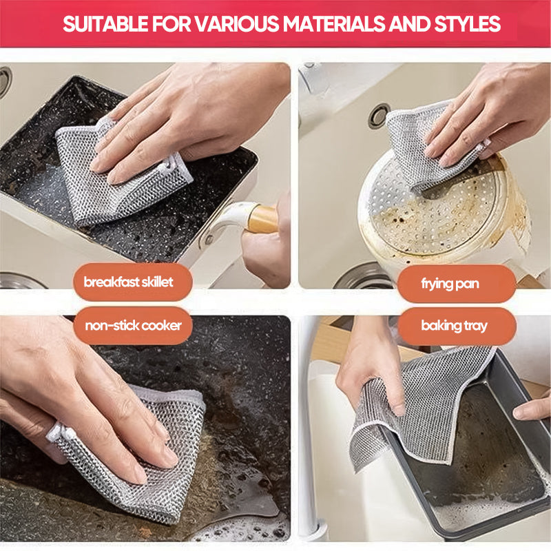 Wire Dishwashing Rags for Wet and Dry