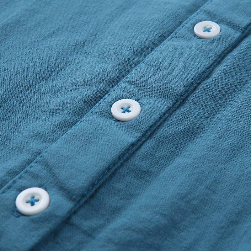 Solid Color Cotton and Linen Dress