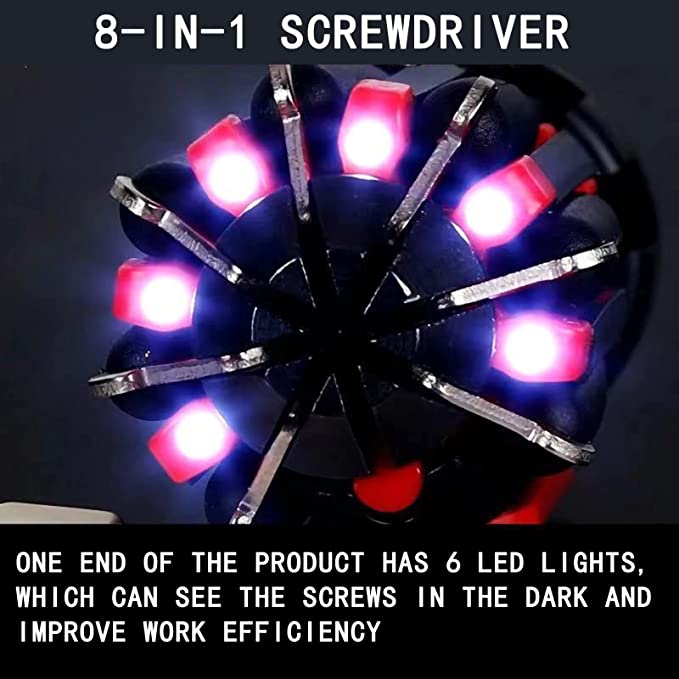 8 Screwdrivers in 1 Tool with Worklight and Flashlight