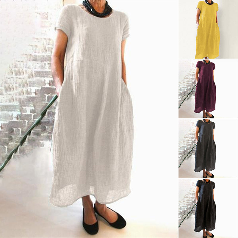 Loose Solid Color Dress